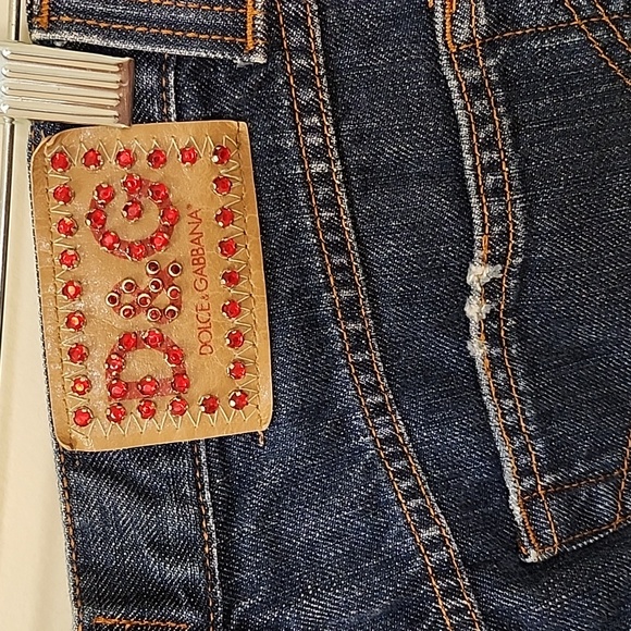 D&G Dolce Gabbanna Midrise Flare Classic Blue Women's Jeans Size 26 - Picture 10 of 16